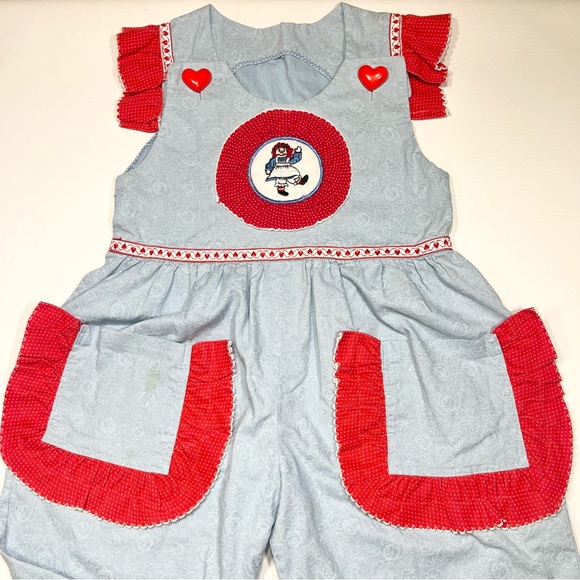 Vintage Handmade Raggedy Ann Jumpsuit Outfit - Picture 3 of 12